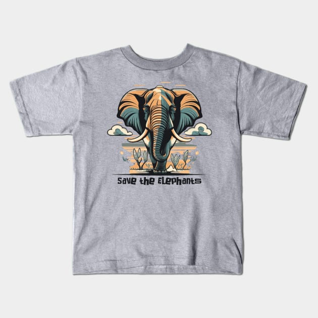 Save the Elephant Day – April Kids T-Shirt by irfankokabi